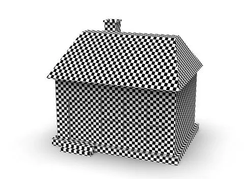 Isometric icon or infographic element representing low poly factory building, イラスト素材