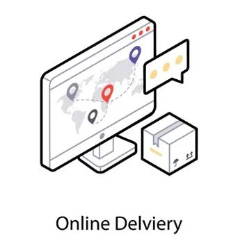 Isometric icon of parcel delivery Stock Illustration
