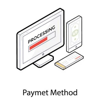 Isometric icon of payment method Stock Illustration