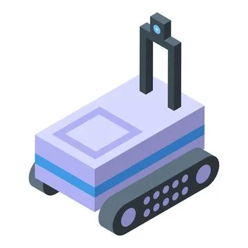 Isometric icon of a robotic arm machine Illustrazione stock