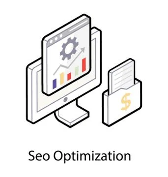 Isometric icon of seo optimization Stock Illustration