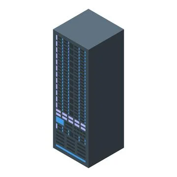 Isometric icon of a server unit processing big data Stock Illustration