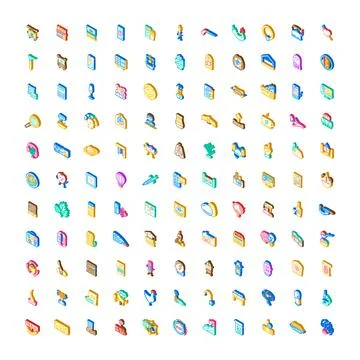 Isometric icon set collection for web design イラスト素材