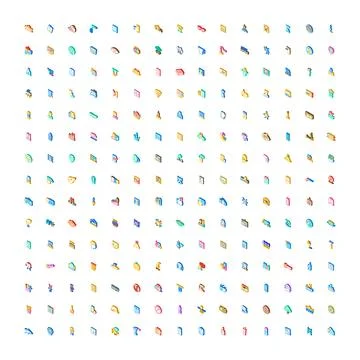 Isometric icon set collection on white background Illustrazione stock