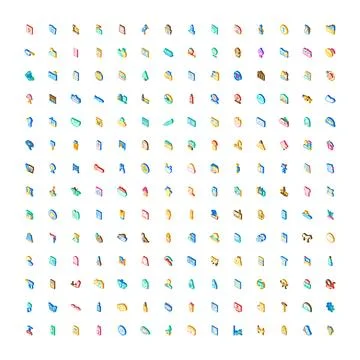 Isometric icon set developing diverse digital interface concepts Illustrazione stock