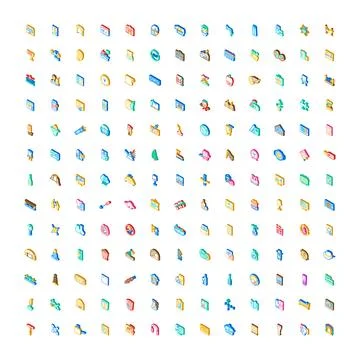 Isometric icon set developing diverse digital concepts 스톡 일러스트