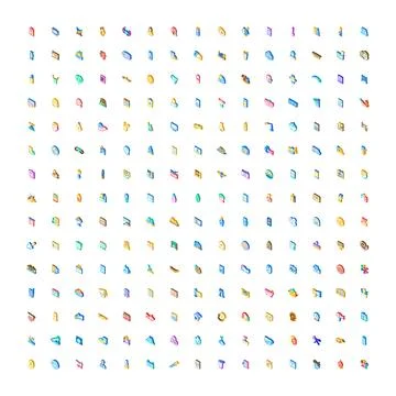 Isometric icon set developing diverse digital interfaces Stock Illustration