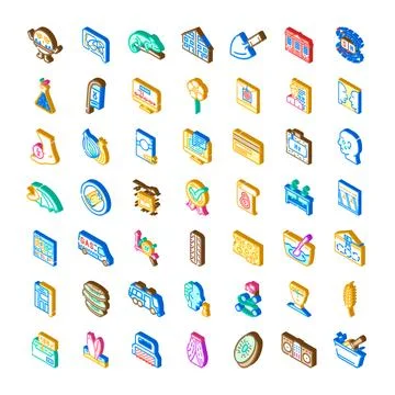 Isometric icon set developing diverse digital concepts 스톡 일러스트