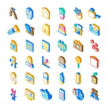 Isometric icon set developing diverse visual concepts Stock Illustration