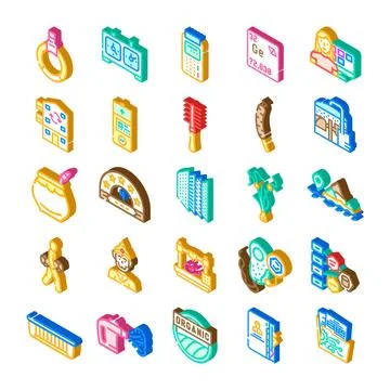 Isometric icon set developing various business and industry concepts イラスト素材