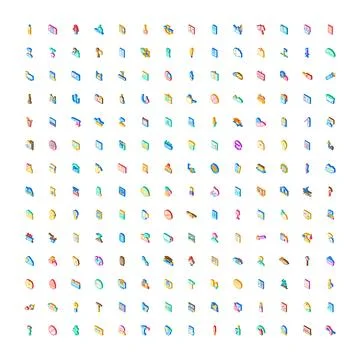 Isometric icon set developing web design elements イラスト素材