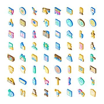 Isometric icon set diverse concepts collection イラスト素材