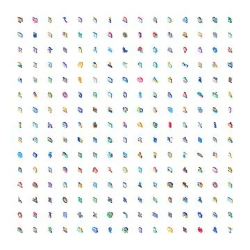 Isometric icon set representing business technology and web Stock Illustration