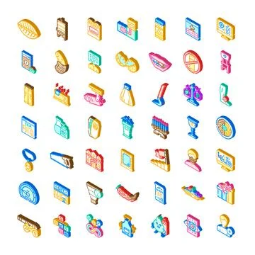 Isometric icon set representing diverse web design elements Illustrazione stock