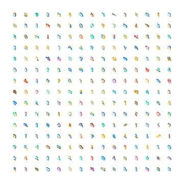 Isometric icon set representing technology and business graphics Stock Illustration