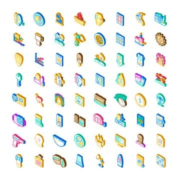 Isometric icon set representing various business concepts Illustrazione stock