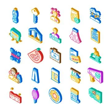 Isometric icon set representing various concepts and modern design 스톡 일러스트