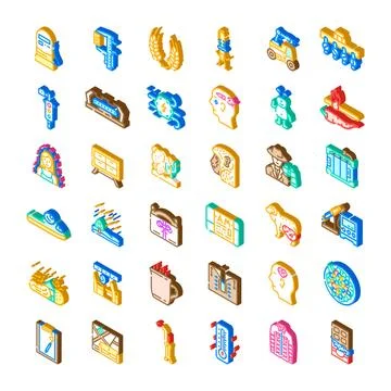 Isometric icon set various infographic design elements 스톡 일러스트