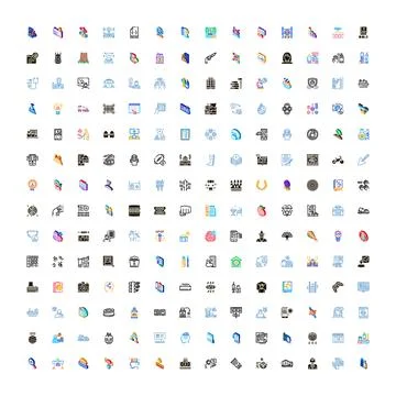 Isometric icon set various objects symbols collection 스톡 일러스트