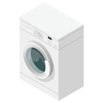 Isometric icon of washing machine Stock Illustration