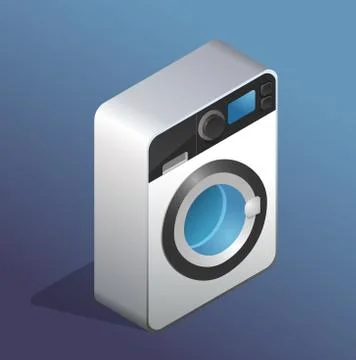 Isometric icon of washing machine Stock Illustration