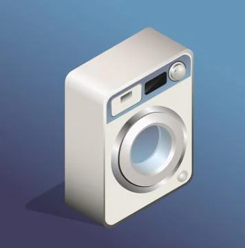 Isometric icon of washing machine Stock Illustration
