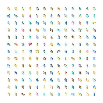 Isometric icons collection for diverse application concepts 스톡 일러스트