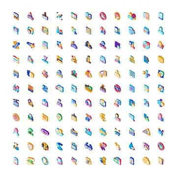 Isometric icons collection for many different concepts Illustrazione stock