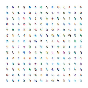 Isometric icons collection representing various business and technology con.. 스톡 일러스트