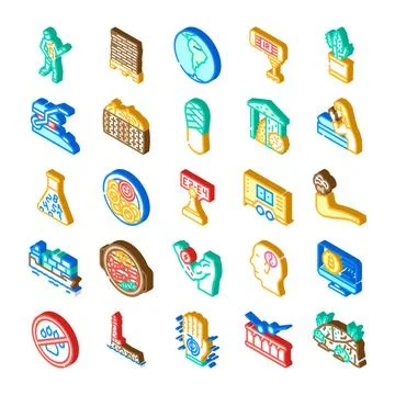Isometric icons collection representing various business concepts イラスト素材