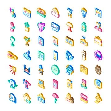 Isometric icons collection representing various concepts and objects イラスト素材