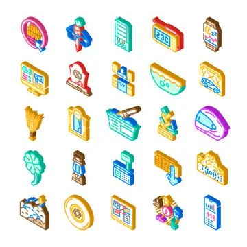 Isometric icons collection representing various concepts イラスト素材