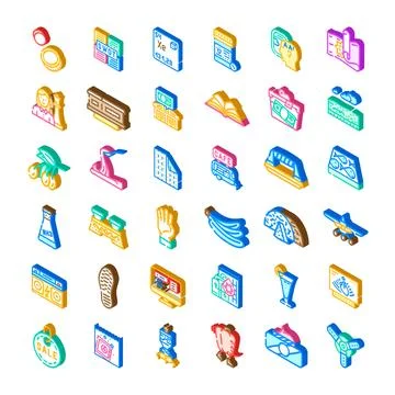 Isometric icons collection representing various concepts and themes イラスト素材