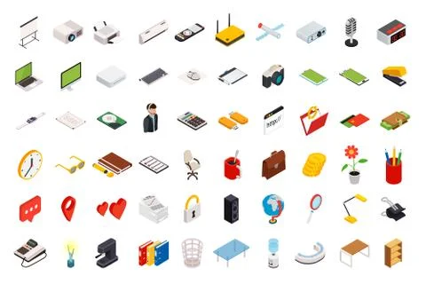 Isometric icons computer technology. Stock-Illustration