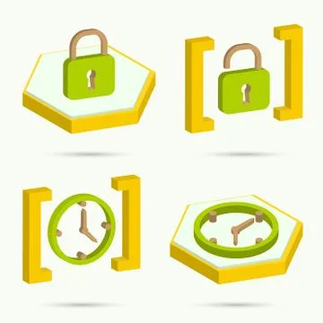 Isometric icons 스톡 일러스트
