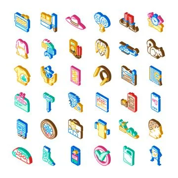Isometric icons presenting diverse everyday items and concepts 스톡 일러스트