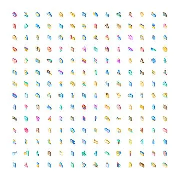 Isometric icons set creating diverse application interface symbols Ilustración de archivo