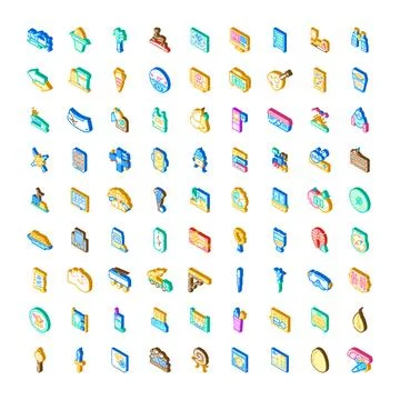 Isometric icons set different objects and concepts イラスト素材