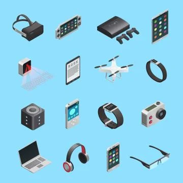 Isometric Icons Set Of Gadgets Stock Illustration