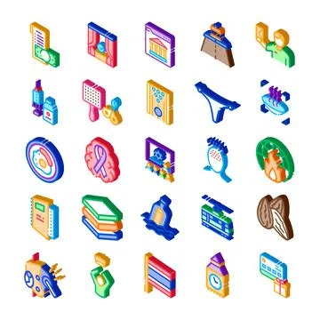 Isometric icons set representing concept abstract elements イラスト素材