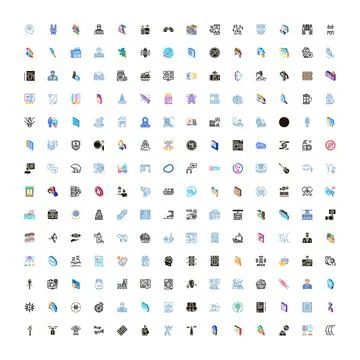 Isometric icons set vector digital collection Stock Illustration