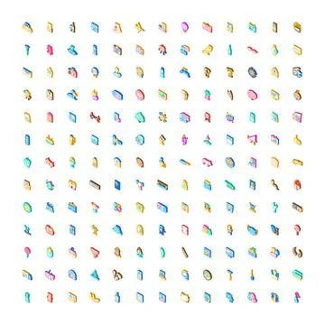 Isometric icons vector design elements set イラスト素材