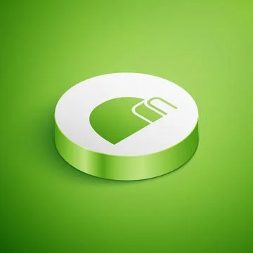 Isometric Igloo ice house icon isolated on green background. Snow home, Eskim Stock Illustration