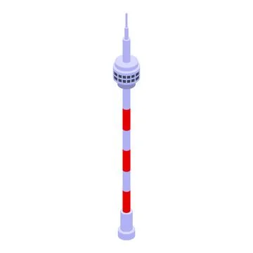 Isometric illustration of a communication tower Stock Illustration