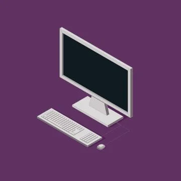 Isometric illustration of computer. 3d technology device Illustrazione stock