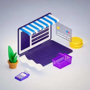 Isometric Illustration Ecommerce イラスト素材