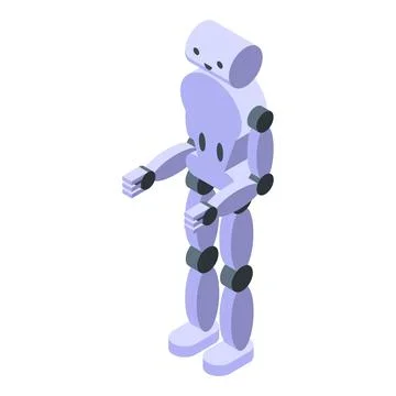 Isometric illustration of humanoid robot Illustrazione stock
