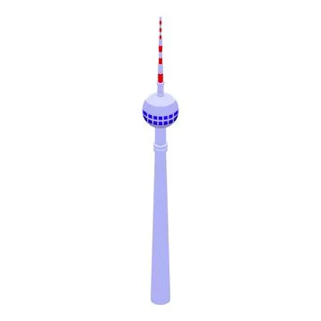 Isometric illustration of a modern communications tower Stock Illustration