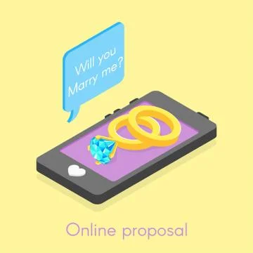 Isometric illustration of online proposal. Stock Illustration