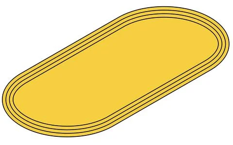 Isometric illustration of a simple line drawing of a track (400 meters) Stock Illustration